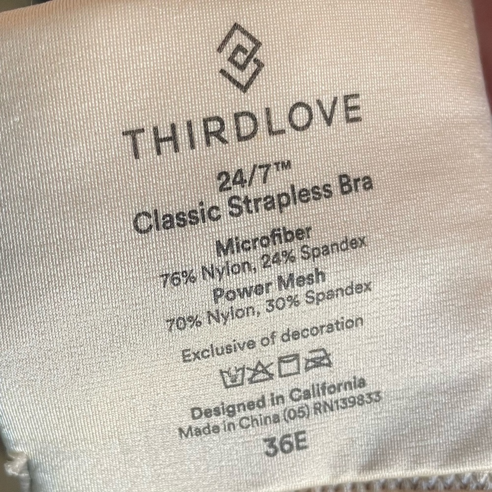 ThirdLove 24/7 Classic Strapless Bra in Taupe 36E - Picture 4 of 5